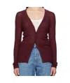 Gabriela Hearst Burgundy Emma Pointelle Cardigan In Multicolor