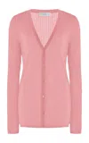Gabriela Hearst Emma Pointelle Knit Cardigan In Rosa Cashmere Silk In Rosa