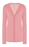 Gabriela Hearst Emma Pointelle-knit Cashmere-silk Cardigan In Pink