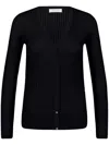 Gabriela Hearst Emma Pointelle Knit Cardigan In Black Cashmere Silk In Black
