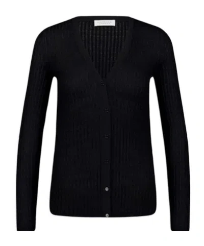 Gabriela Hearst Emma Pointelle V-neck Cardigan In Black