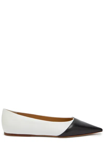Gabriela Hearst Empress Colour-blocked Leather Ballet Flats In White