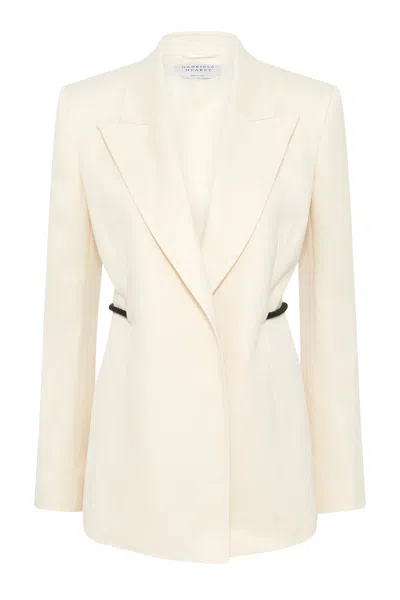 Gabriela Hearst Epona Rope Blazer In Ivory Textured Linen Slub In Neutral