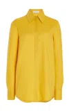Gabriela Hearst Etlin Shirt In Golden Birch Superfine Wool In Golden Birch