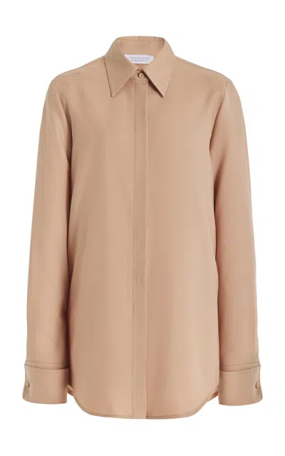 Gabriela Hearst Etlin Shirt In Wool Twill In Camel