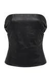 Gabriela Hearst Eulalia Leather Strapless Top In Black