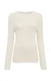 Gabriela Hearst Evaki Knit Sweater In Ivory Silk Boucle In Ivory