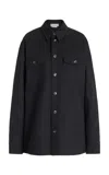 Gabriela Hearst Everly Overshirt In Black Organic Cotton In Black