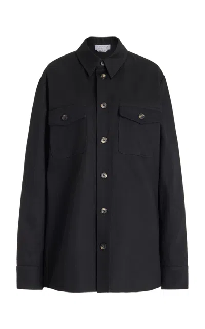 Gabriela Hearst Everly Overshirt In Black Organic Cotton