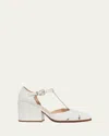 Gabriela Hearst Hawes Leather T-strap Pumps In Ivory