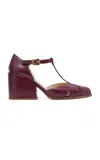 Gabriela Hearst Evita Mary Jane Leather Pumps In Burgundy