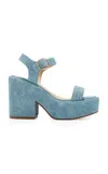 Gabriela Hearst Evita T-strap Denim Pumps In Blue