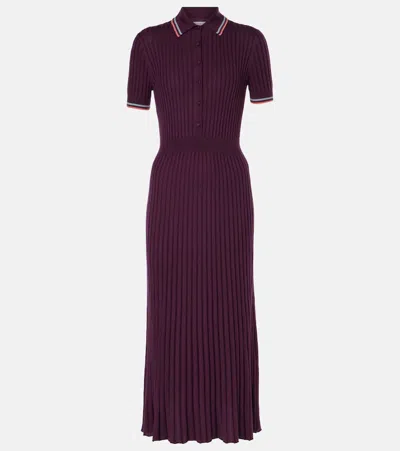 Gabriela Hearst Eyot Silk And Cashmere Midi Dress In Italian Plum