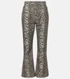 Gabriela Hearst Womens Greyscale Ezra Snake-pattern Bootcut Denim Jeans In Silver