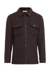 Gabriela Hearst Fargo Overshirt In Chocolate Recycled Cashmere Boucle In Chocolate