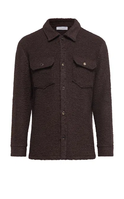 Gabriela Hearst Fargo Overshirt In Chocolate Recycled Cashmere Boucle