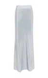 Gabriela Hearst Fauna Bias Maxi Skirt In Silver Metallic Silk Twill In Silver