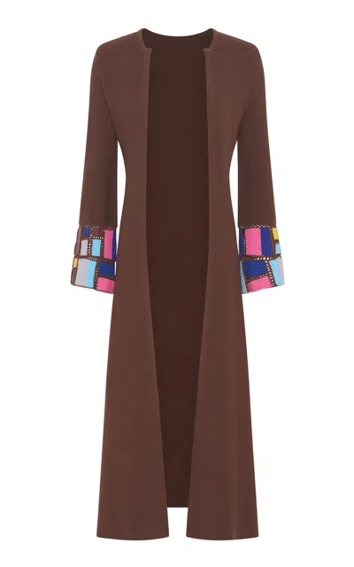 Gabriela Hearst Fenrys Long Merino Wool Cardigan In Brown