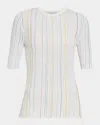 Gabriela Hearst Fitz Stripe Wool Top In Ivory Multi