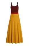 Gabriela Hearst Flaminius Knit Midi Dress In Golden Birch Merino Wool In Yellow