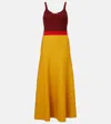Gabriela Hearst Flaminius Knit Midi Dress In Golden Birch Merino Wool In Multi