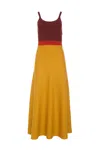 Gabriela Hearst Flaminius Knit Midi Dress In Golden Birch Merino Wool