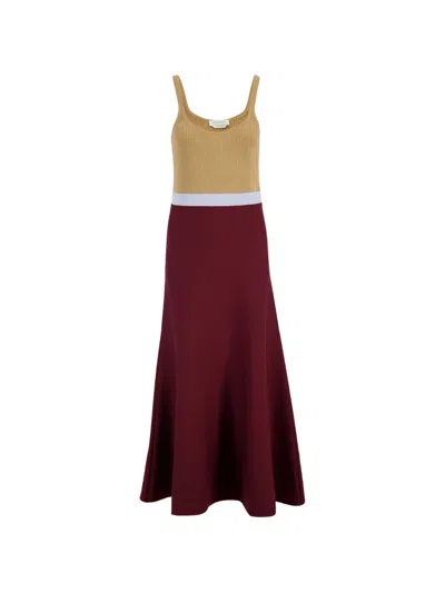 Gabriela Hearst Flaminius Ribbed-knit Sleeveless Midi Dress In Burgundy