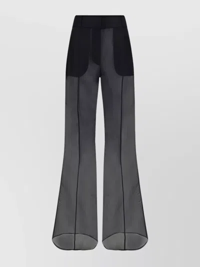 GABRIELA HEARST FLARED HIGH-WAISTED TROUSERS CONTRAST PANELS