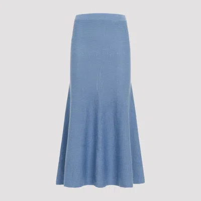 Gabriela Hearst Light Blue Manni Cashmere Midi Skirt