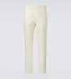 Gabriela Hearst Flat Front Wool, Silk And Linen Suit Pants In White