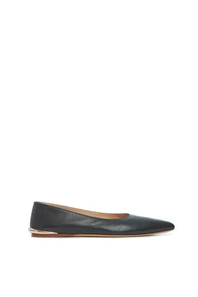 GABRIELA HEARST FLEUR BALLERINA FLAT SHOE IN BLACK NAPPA LEATHER