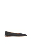 GABRIELA HEARST FLEUR BALLERINA FLAT IN BLACK SATIN