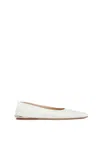 Gabriela Hearst Kati Ballerina Flat Shoe In Cream Leather In Ivory