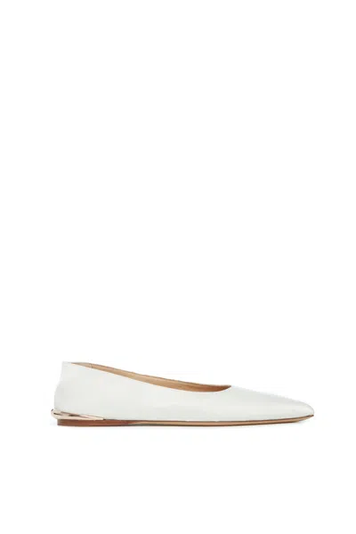GABRIELA HEARST FLEUR BALLERINA FLAT SHOE IN IVORY NAPPA LEATHER