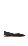 Gabriela Hearst Fleur Ballerina Flat Shoe In Charcoal Suede In Gray