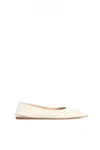 Gabriela Hearst Fleur Ballerina Flat Shoe In Ivory Nappa Leather In Ivory