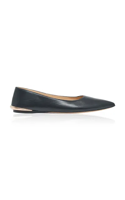 Gabriela Hearst Fleur Leather Flats In Black