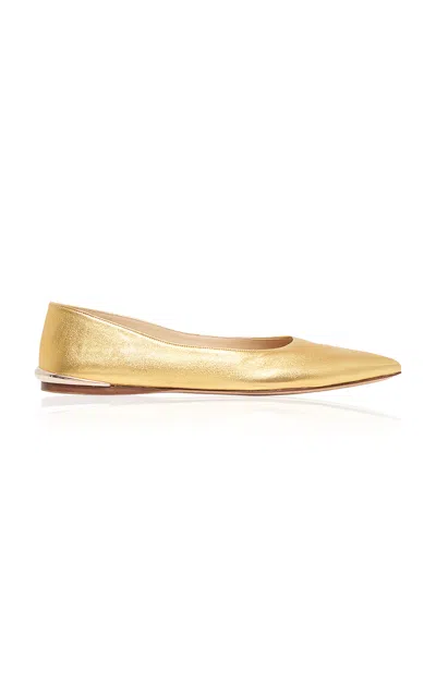 Gabriela Hearst Fleur Metallic Leather Flats In Gold