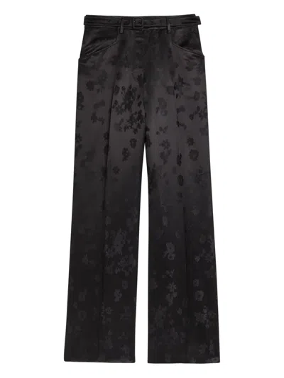 Gabriela Hearst Norman Floral-jacquard Silk Trousers In Animal Print