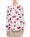 Gabriela Hearst Floral-print Front Button Blouse With Classic Collar In Black