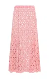 Gabriela Hearst Florence Maxi Skirt In Rosa Cashmere Lace In Scarlet Red