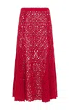 Gabriela Hearst Florence Maxi Skirt In Scarlet Red Cashmere Lace In Scarlet Red