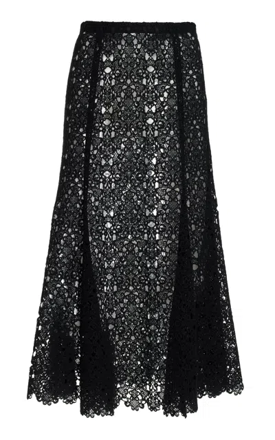 Gabriela Hearst Florence Skirt In Black Cashmere Lace
