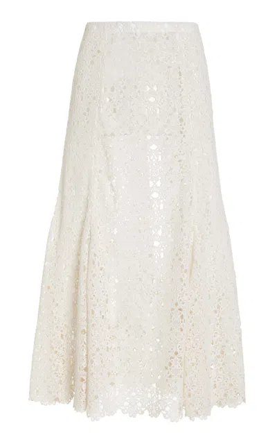 Gabriela Hearst Florence Skirt In Ivory Cashmere Lace