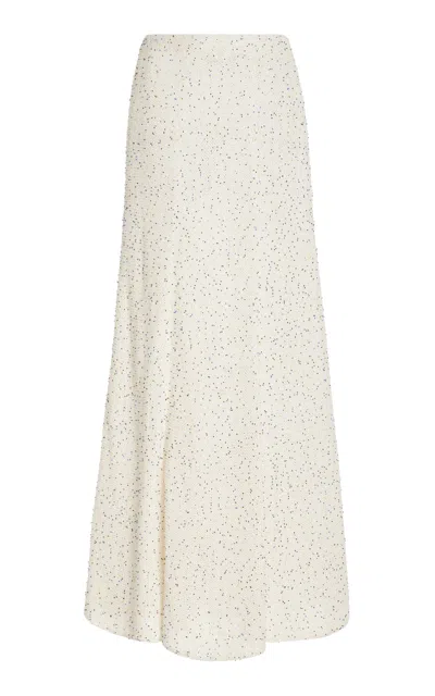 Gabriela Hearst Floris Beaded Knit Silk Maxi Skirt In Neutral