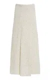 GABRIELA HEARST FLORIS KNIT SKIRT IN WHITE BEADED SILK