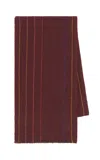 Gabriela Hearst Fokestone Scarf In Burnt Sienna Multi Pinstripe Wool Cashmere