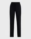 Gabriela Hearst Francisco Mid-rise Straight-leg Crepe Pants In Black