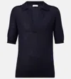Gabriela Hearst Frank Cashmere And Silk Polo Shirt In Blue