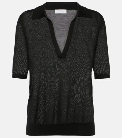 Gabriela Hearst Frank Cashmere Polo Top In Black